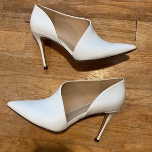 Something Navy White Bootie Heels Size 6.5